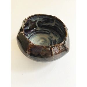Madhu & Nene Ceramic Pottery Bowl Planter Signature Signed Table Decor Small